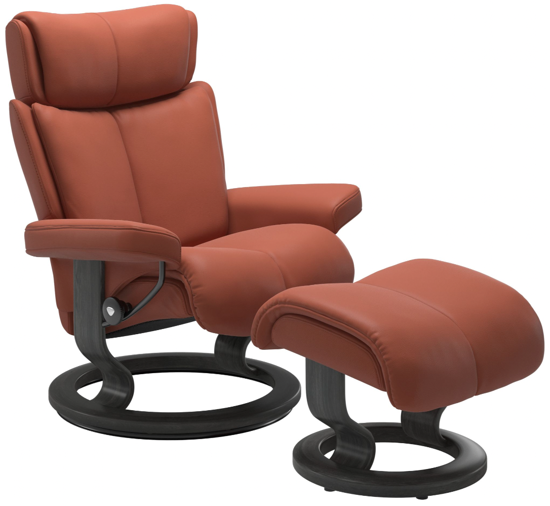 Ekornes Stressless Magic Medium Classic Recliner with Ottoman