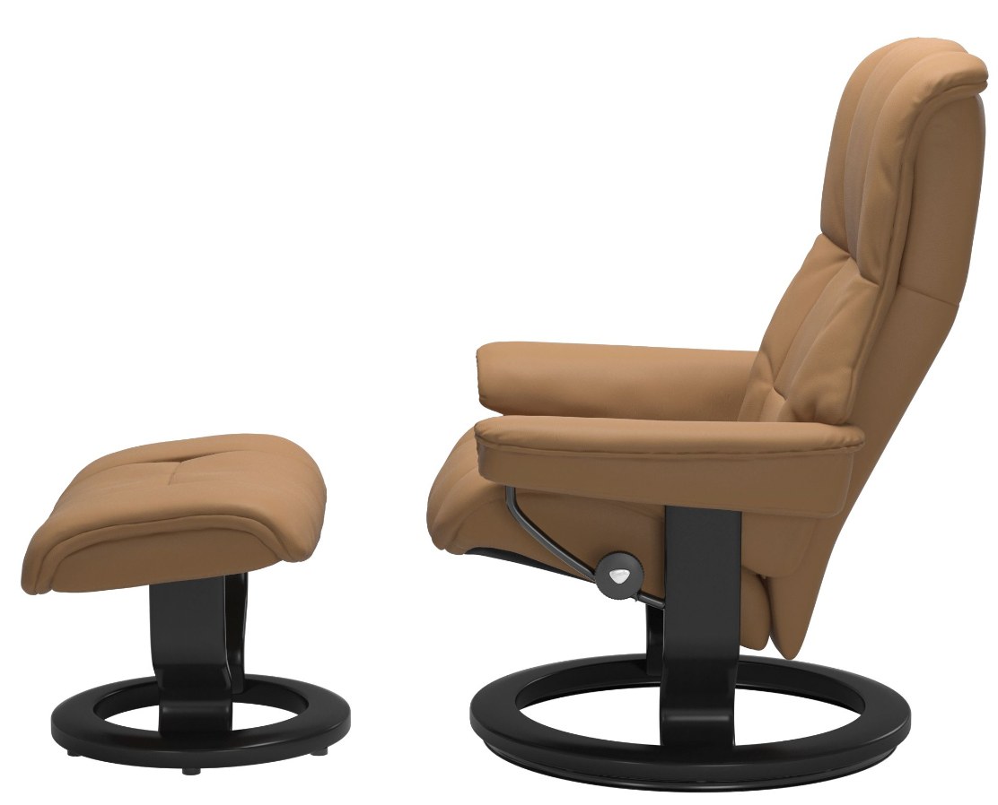 Leather recliner with online stool