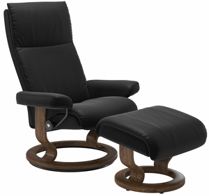 Ekornes Stressless Aura Medium Classic Recliner with Ottoman