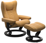 Ekornes Stressless Wing Medium Classic Recliner with Ottoman