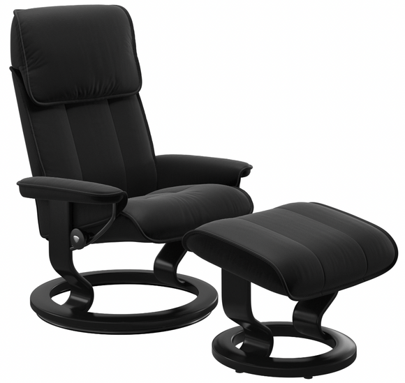 Ekornes Stressless Admiral Medium Classic Recliner with Ottoman