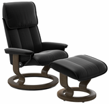 Ekornes Stressless Admiral Large Classic Recliner with Ottoman