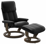 Ekornes Stressless Admiral Medium Classic Recliner with Ottoman