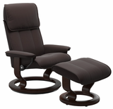 Ekornes Stressless Admiral Medium Classic Recliner with Ottoman