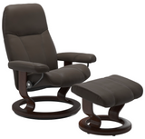 Ekornes Stressless Consul Small Classic Recliner with Ottoman