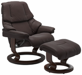 Ekornes Stressless Reno Medium Classic Recliner with Ottoman