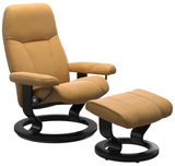 Ekornes Stressless Consul Small Classic Recliner with Ottoman