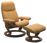 Ekornes Stressless Consul Small Classic Recliner with Ottoman