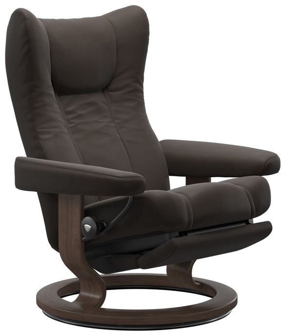 Ekornes Stressless Wing Medium Classic Power Recliner With Ottoman