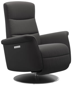 Ekornes Stressless Mike Large Power Recliner Large: Moon Steel Base; Rock Grey Paloma Leather