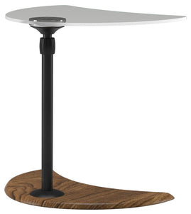 Ekornes USB Table A End Table with a Glass Top, Black Stem, and Black Base