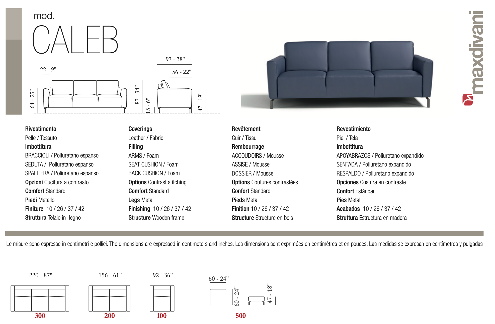 MaxDivani Caleb Sofa | International Design Center